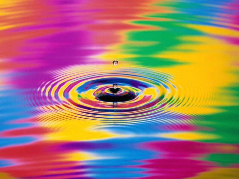 Colorful water ripple effect