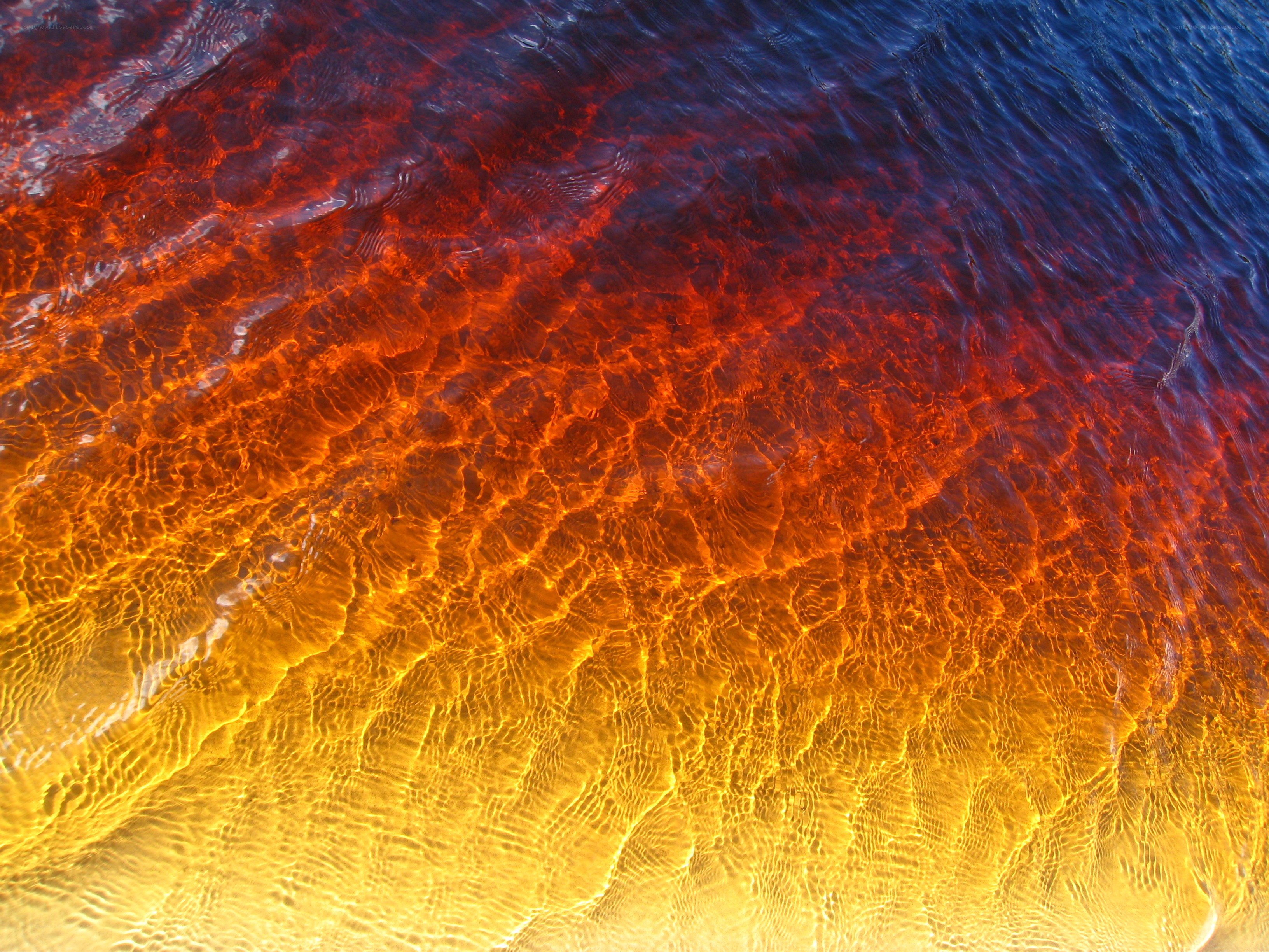 Colorful water ripples