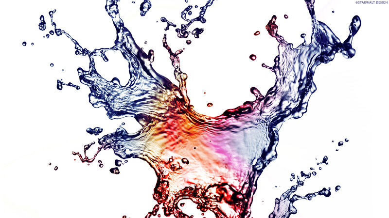 colorful water splash