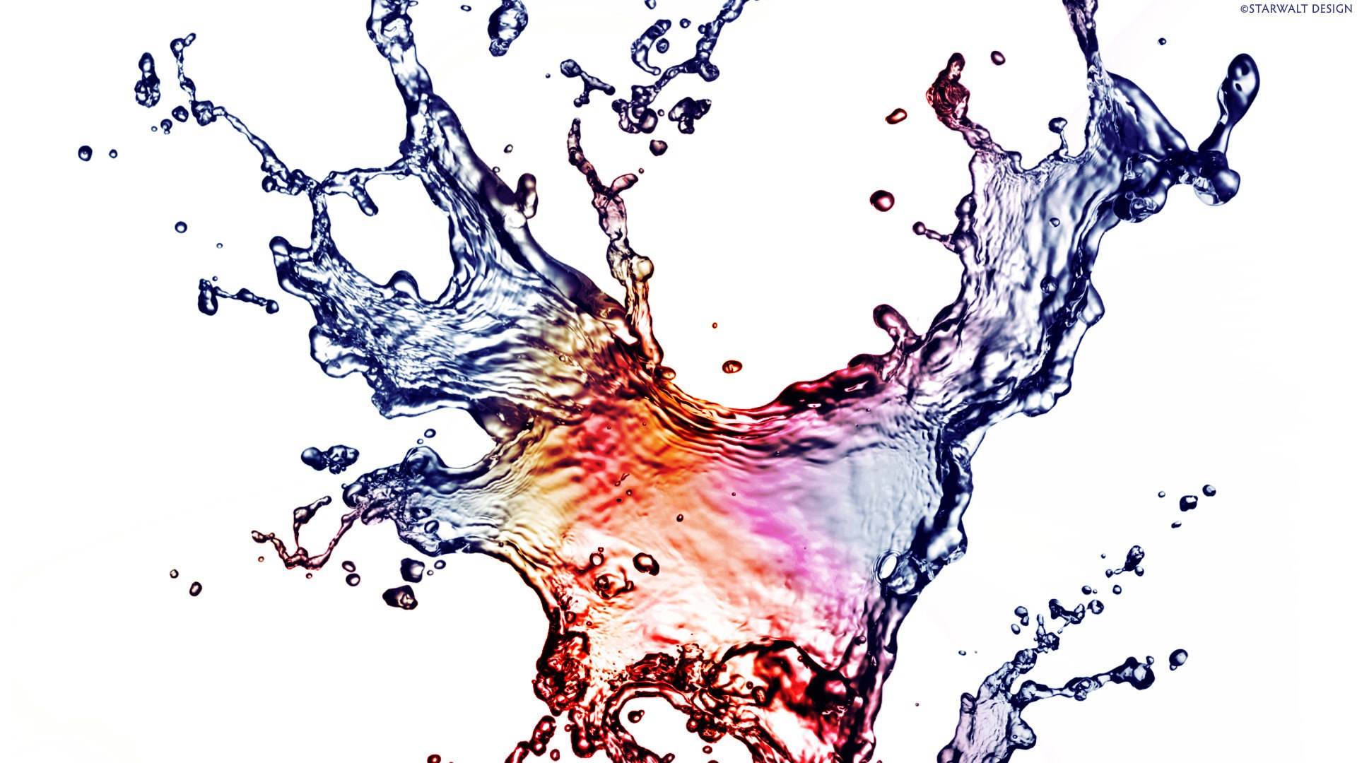 colorful water splash