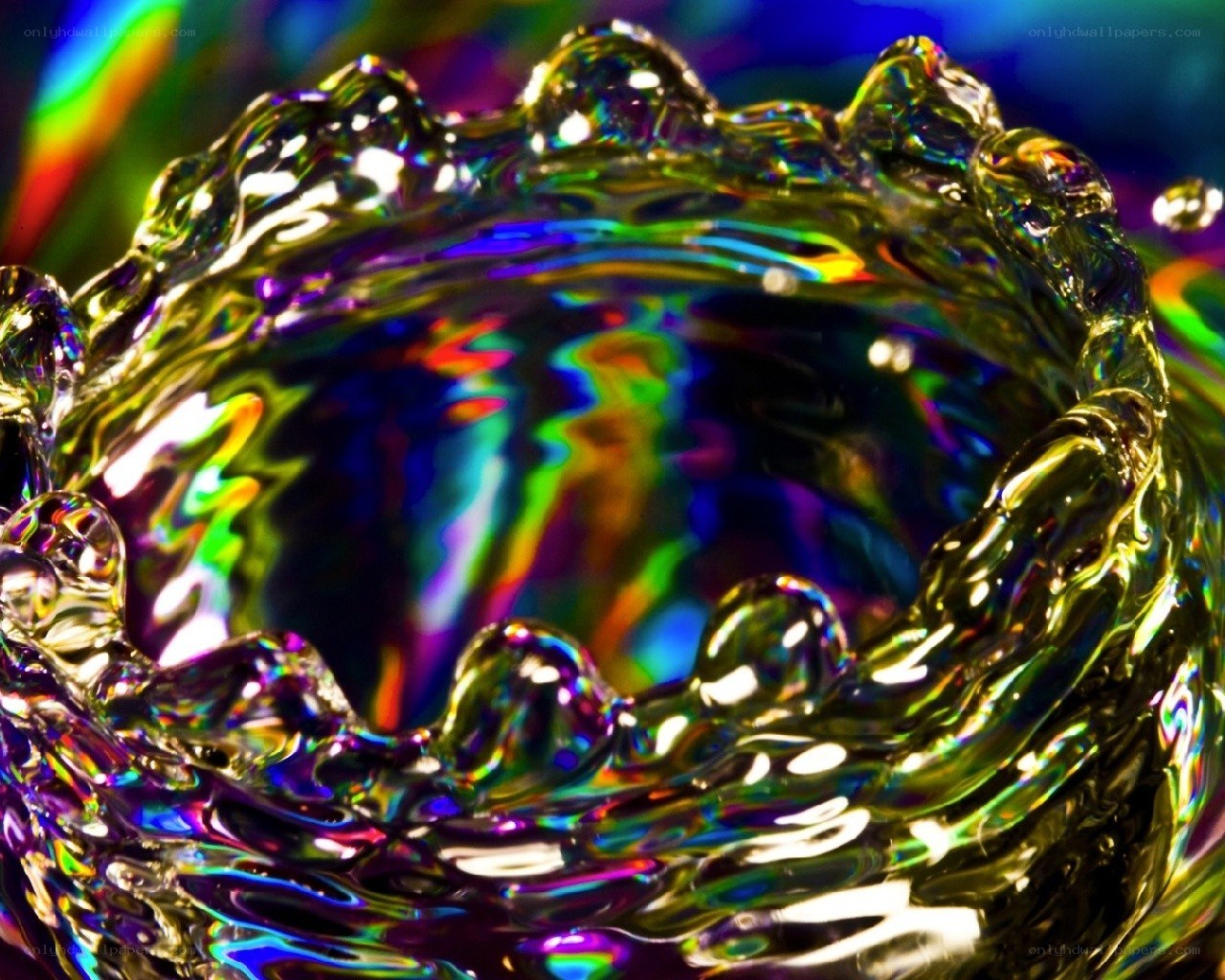 Colorful water splash