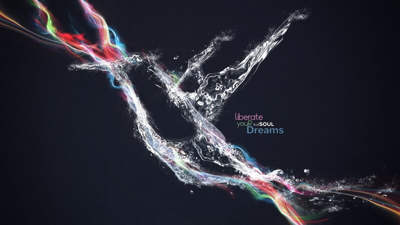 colorful water splash art