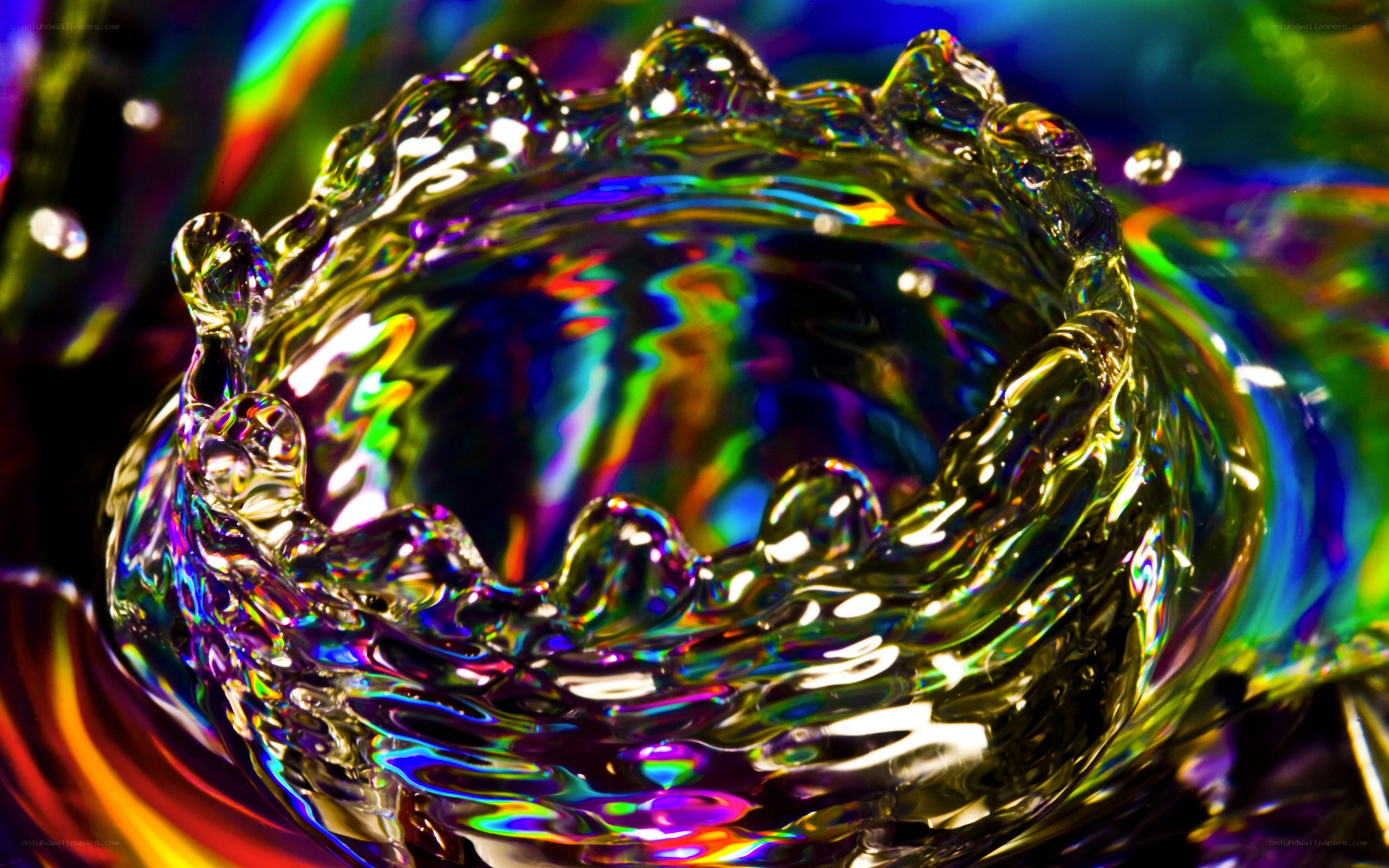 Colorful water splash crown