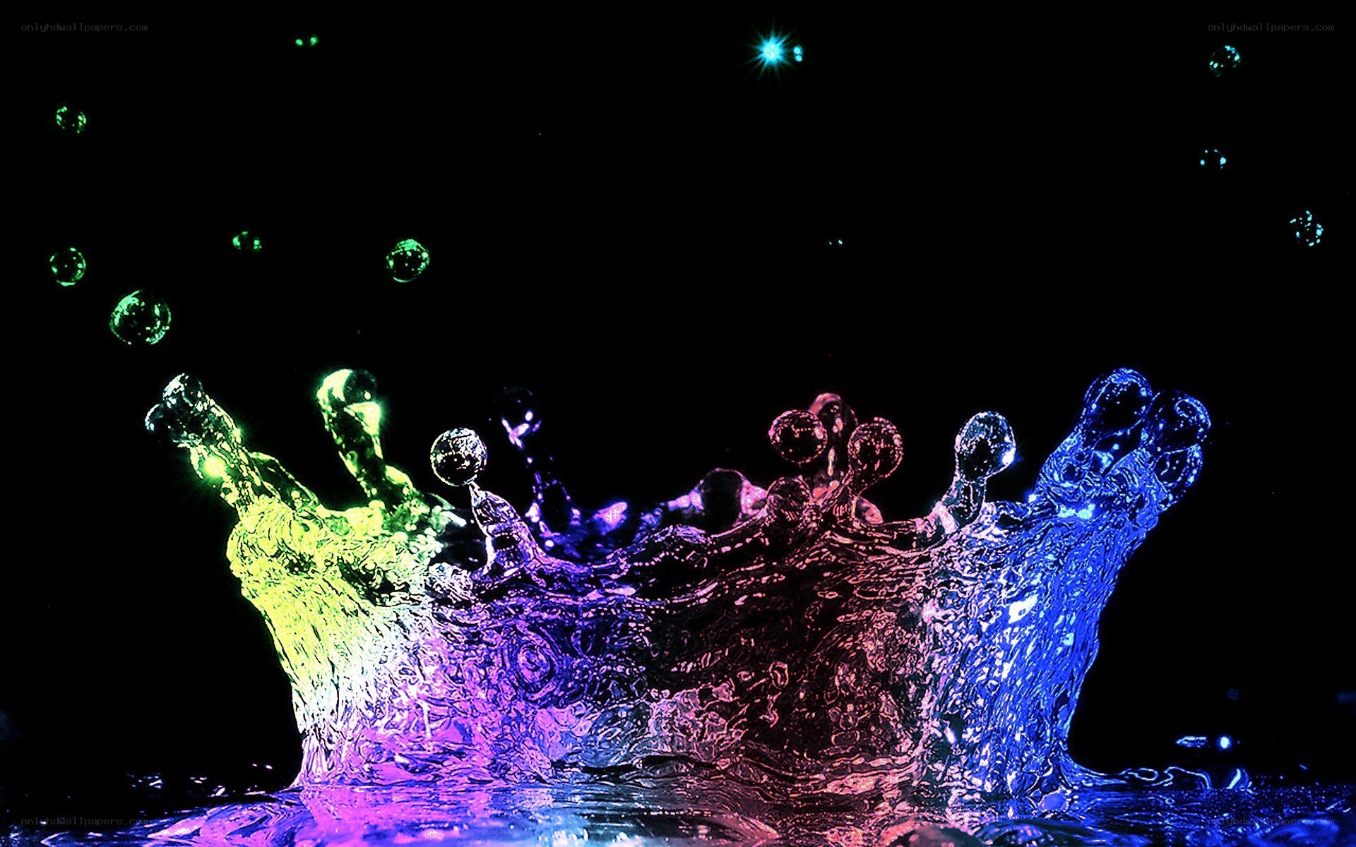 colorful water splash crown