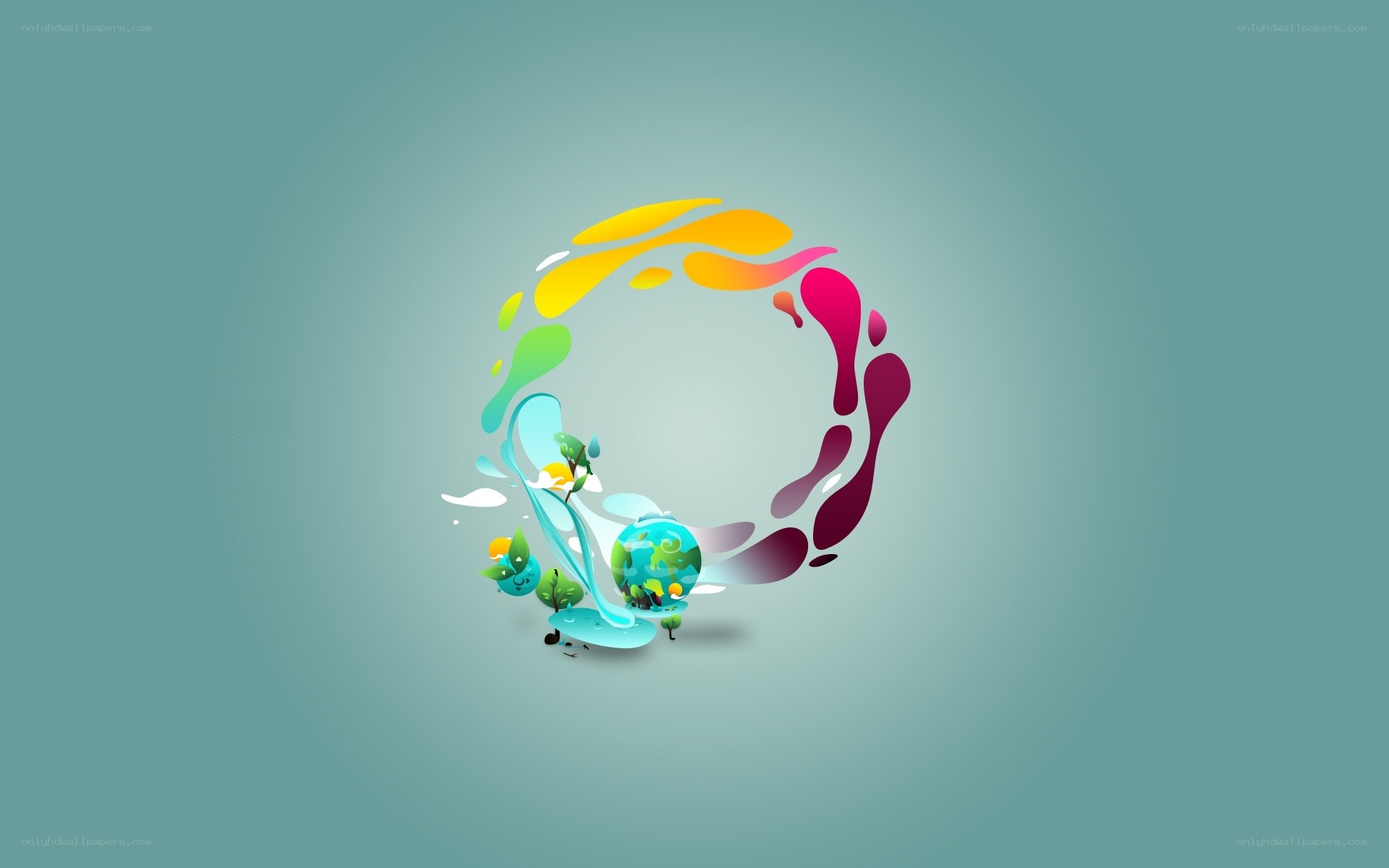 colorful water splash logo