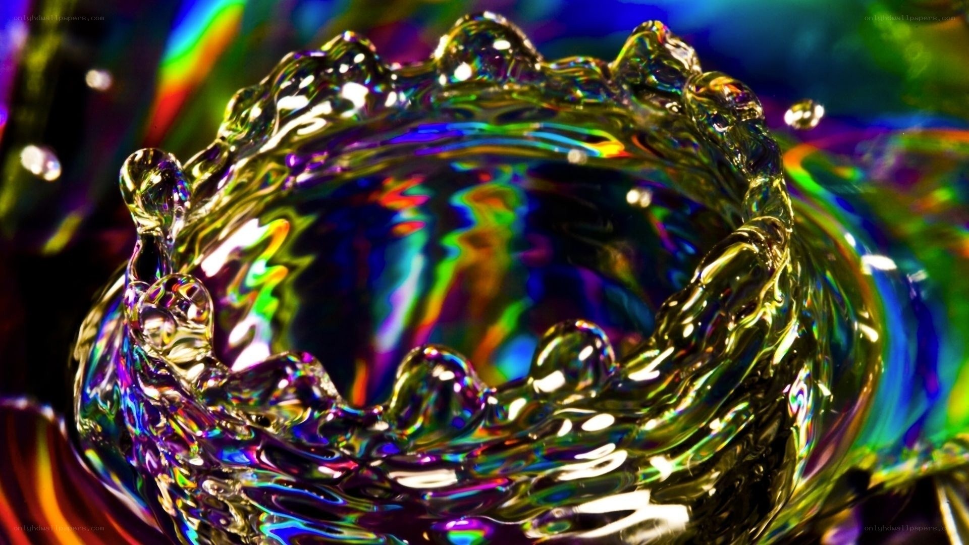 Colorful water splash ring