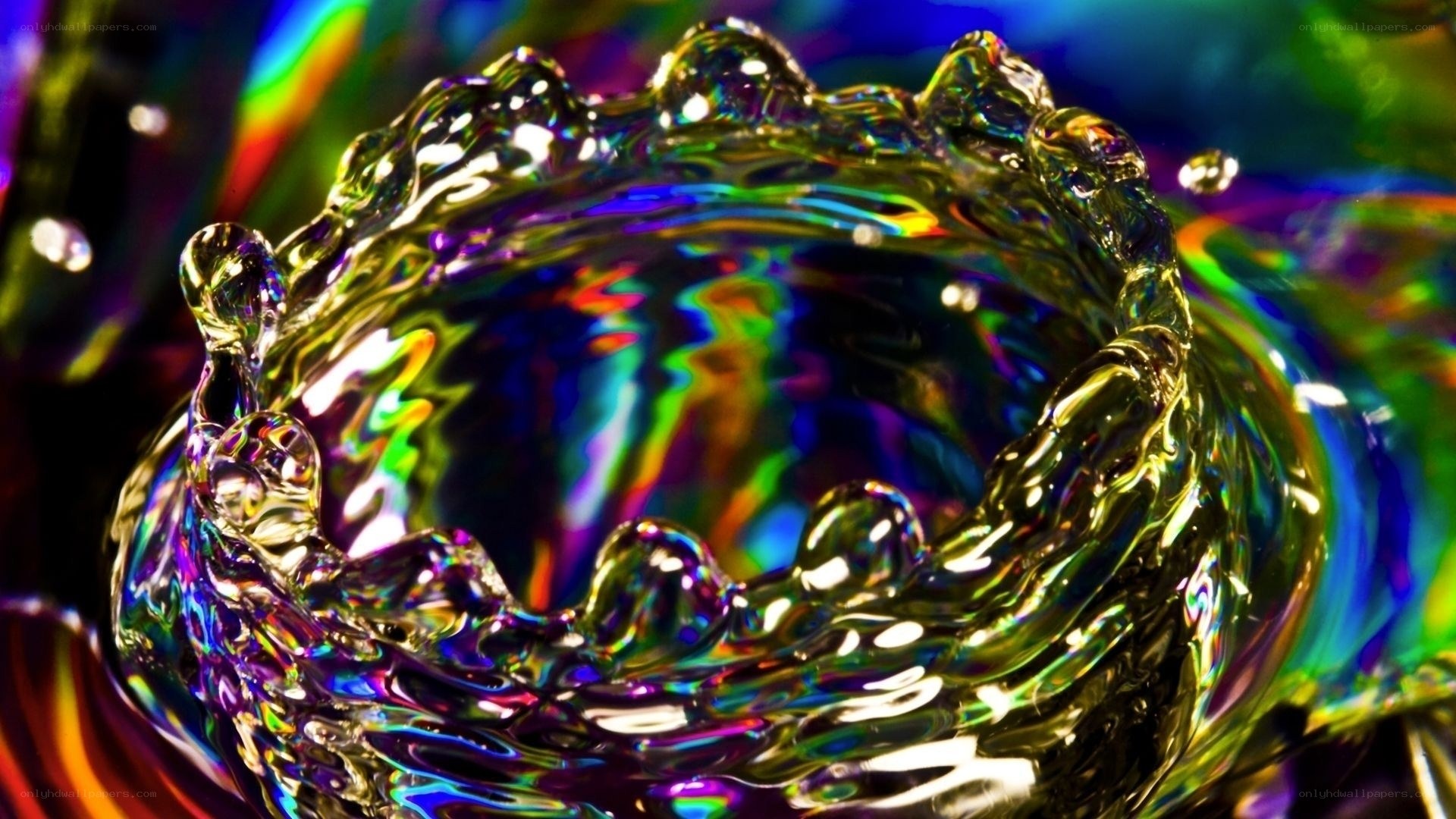 Colorful water splash ring