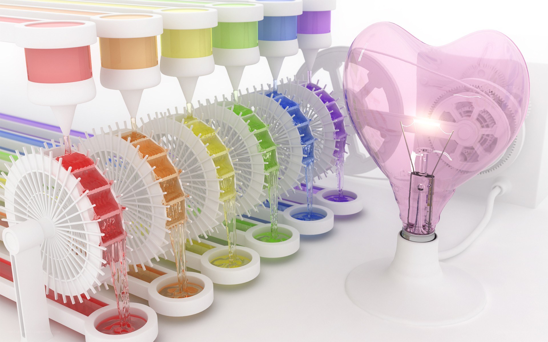 Colorful water wheel machine