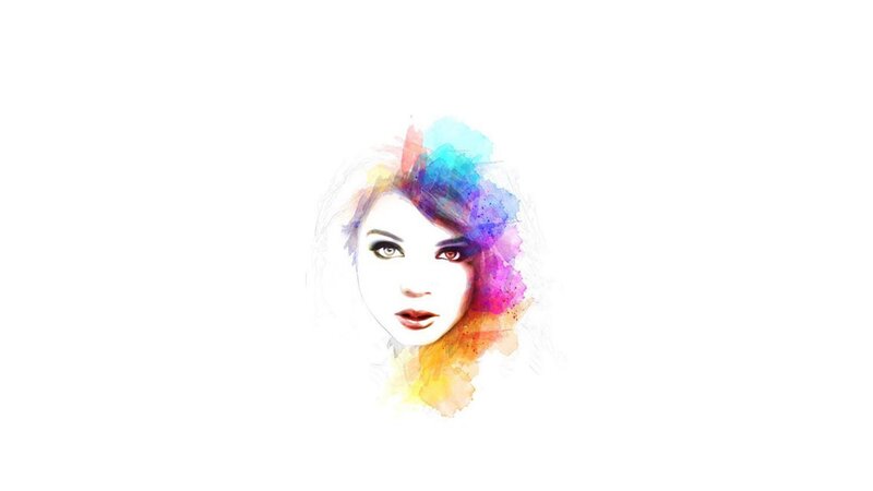 colorful watercolor portrait