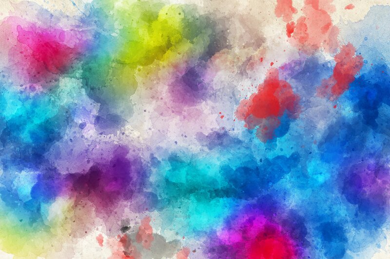 Colorful Watercolor Splatters — Blue