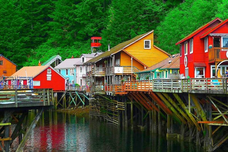 Colorful waterfront houses