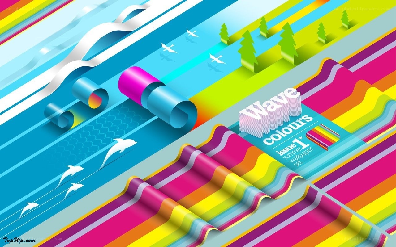 Colorful wave abstract art