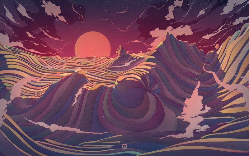 Colorful Wave Landscape