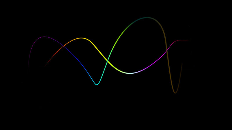 Colorful Wave Lines — Black