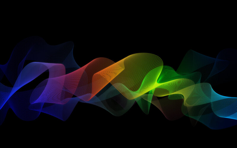 Colorful Wave Lines — Blue
