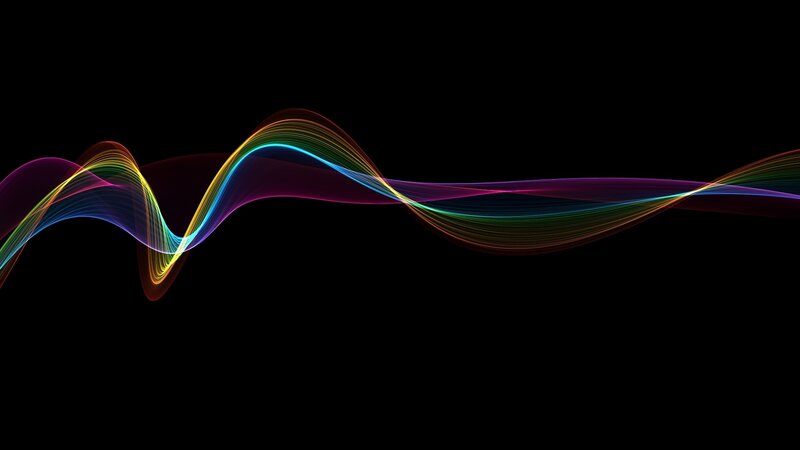 Colorful Wave Pattern — Black