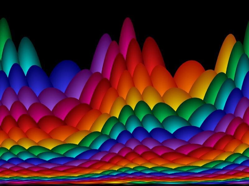 Colorful Wave Pattern — Red