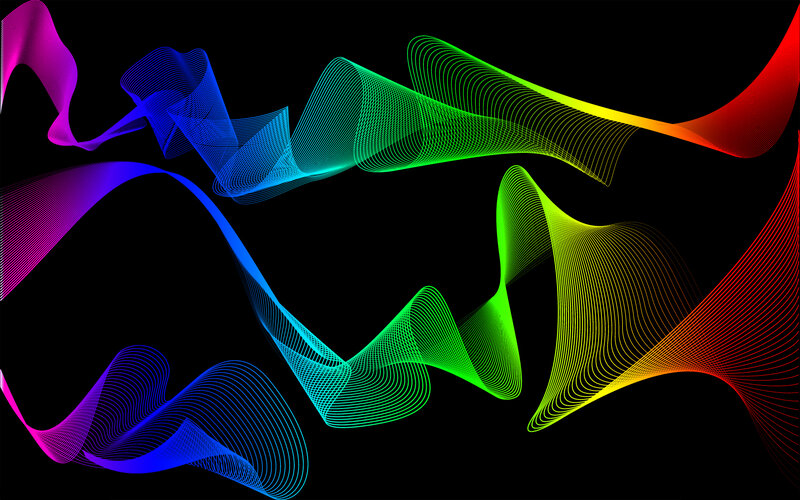 Colorful Wave Patterns — Green, Dynamic