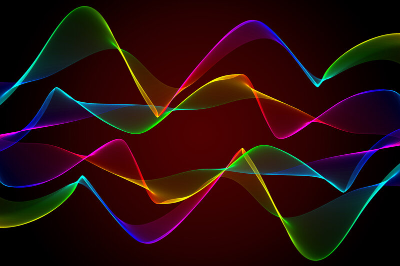 Colorful Wave Patterns — Red, Dynamic