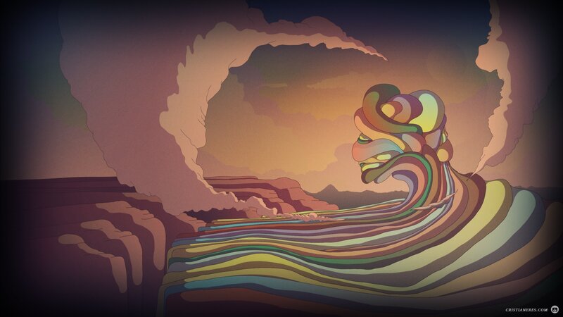Colorful Wave Sculpture