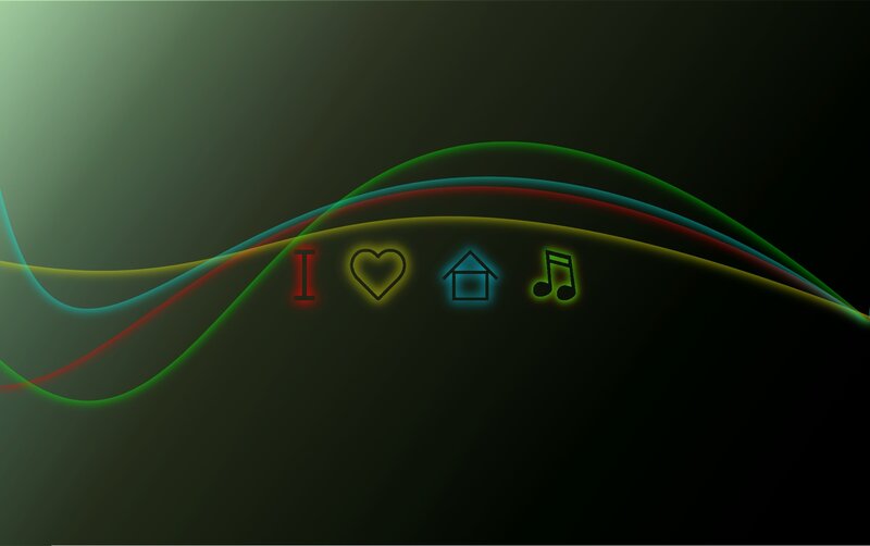 colorful wave with icons