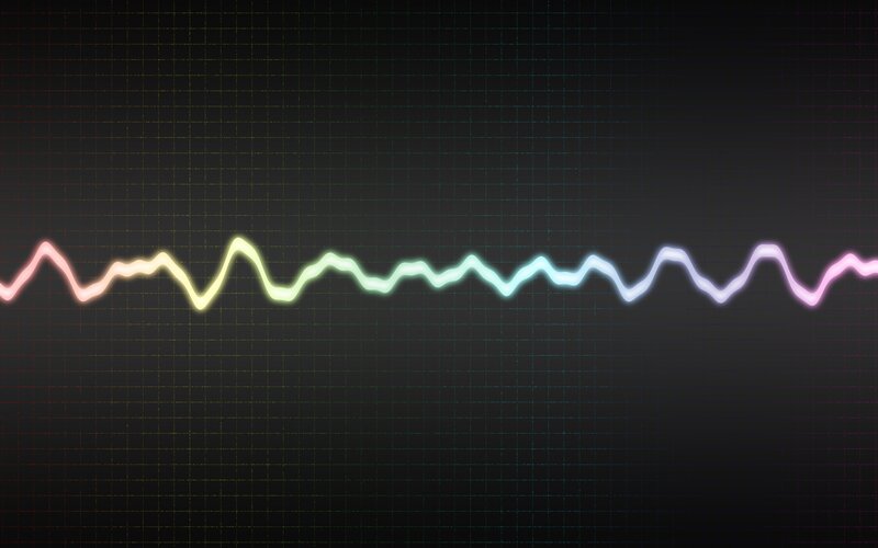 colorful waveform on grid