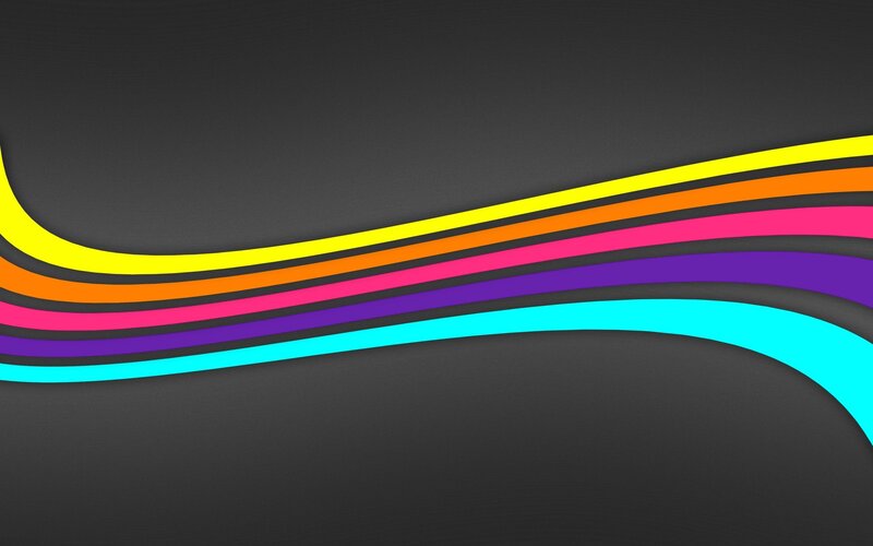 Colorful Wavy Lines — Black, Dynamic