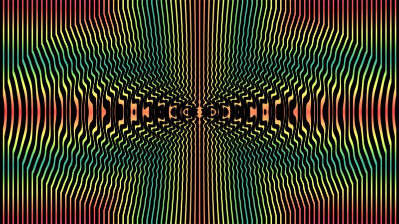 Colorful Wavy Lines — Black