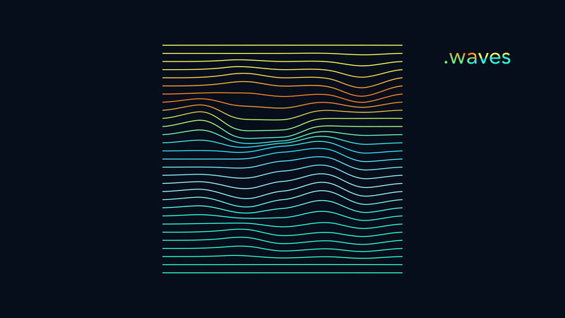 Colorful Wavy Lines — Blue, Calm