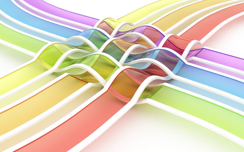 Colorful Wavy Ribbons