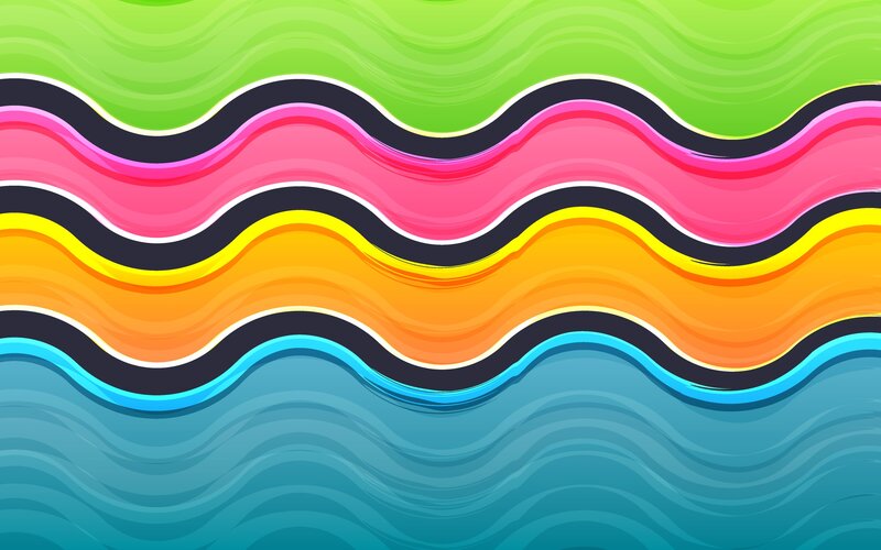 Colorful Wavy Stripes — Green, Vibrant