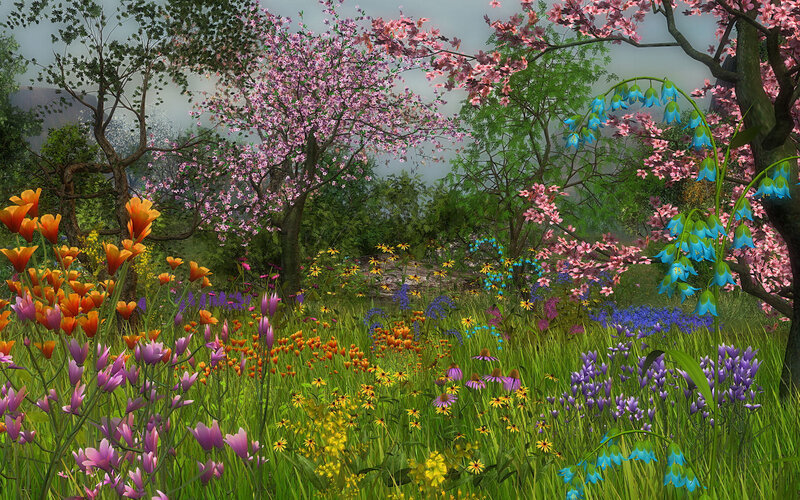 Colorful Wildflower Meadow — Green