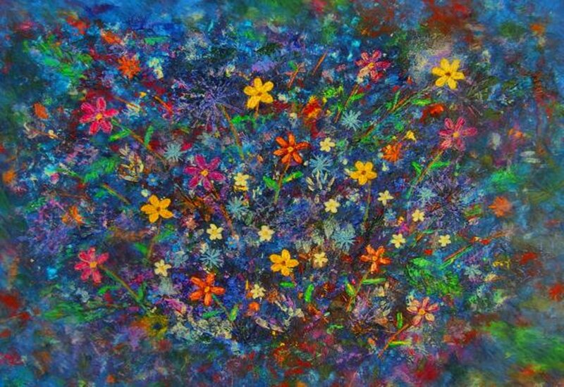 Colorful Wildflowers — Blue, Vibrant