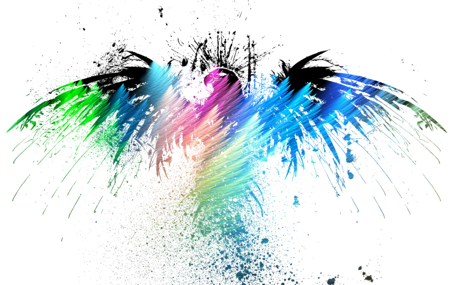 colorful wing splatter art
