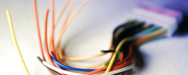 Colorful wires in a bundle