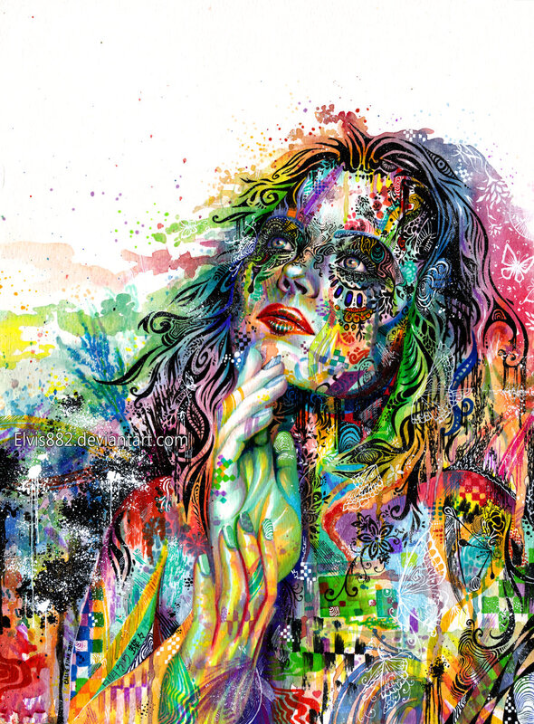colorful woman portrait
