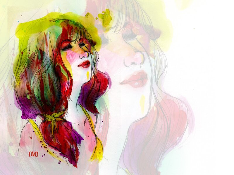 Colorful woman portrait