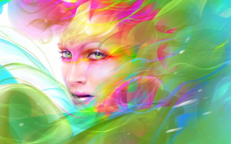 colorful woman portrait