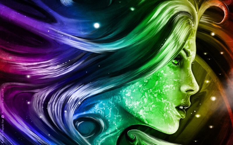 colorful woman profile