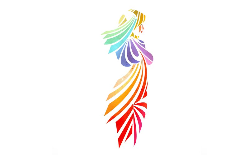 Colorful Woman Silhouette