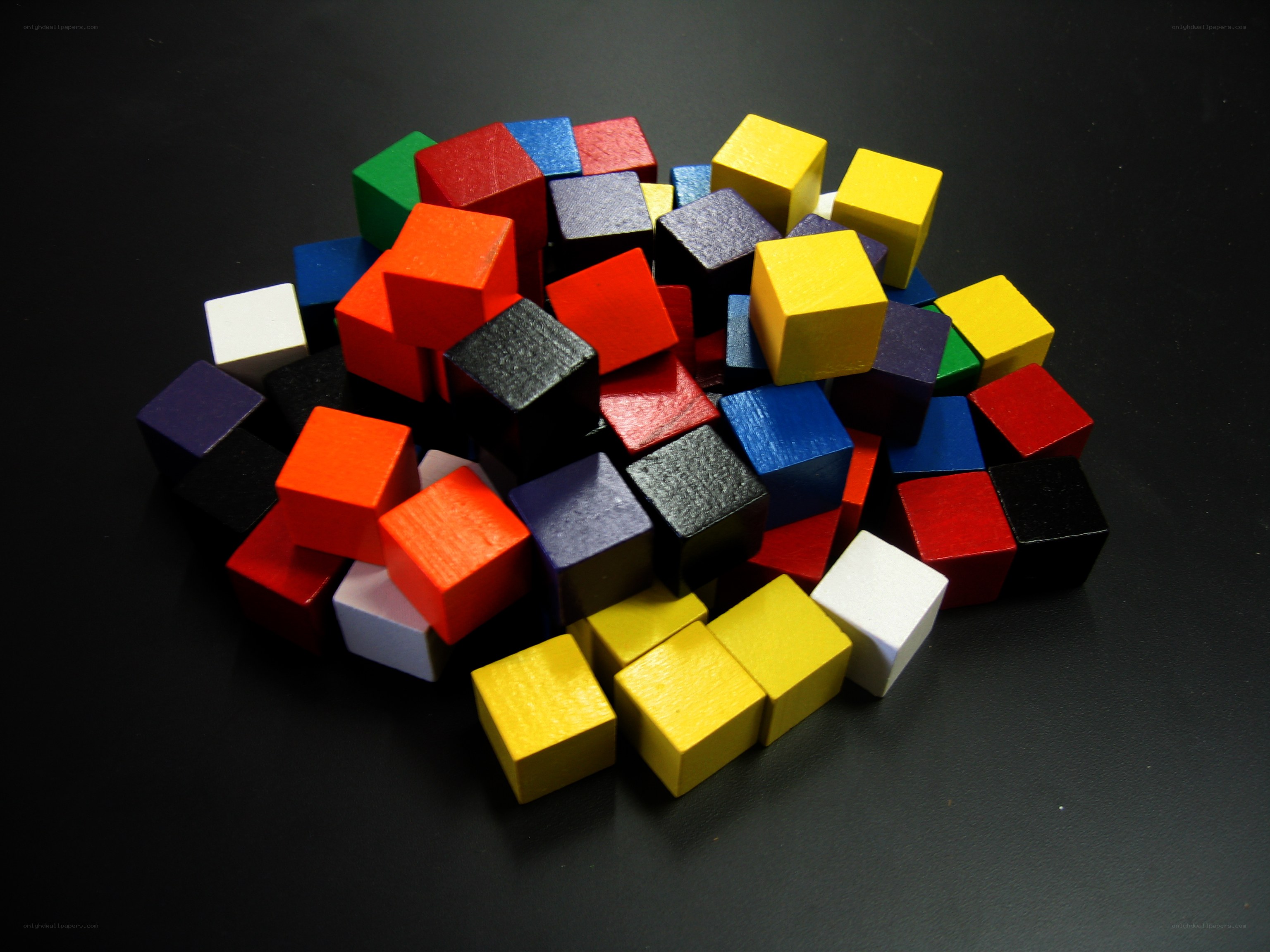 Colorful wooden blocks pile