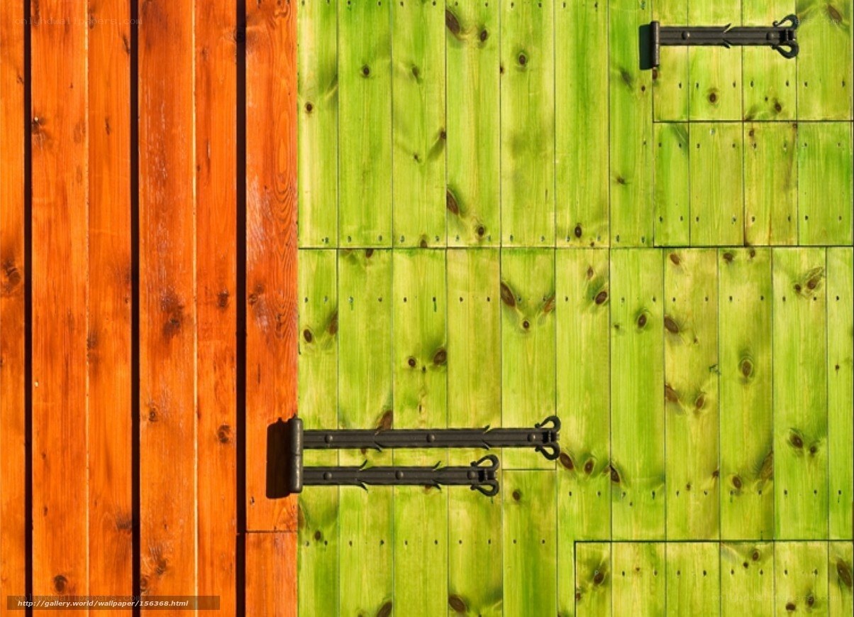 Colorful wooden door panels