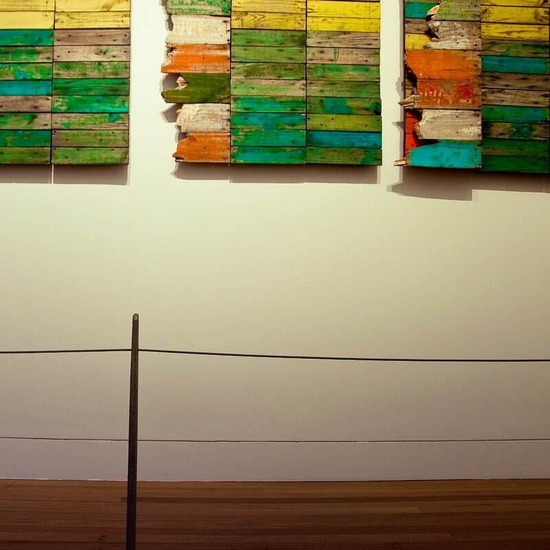 Colorful wooden pallet art