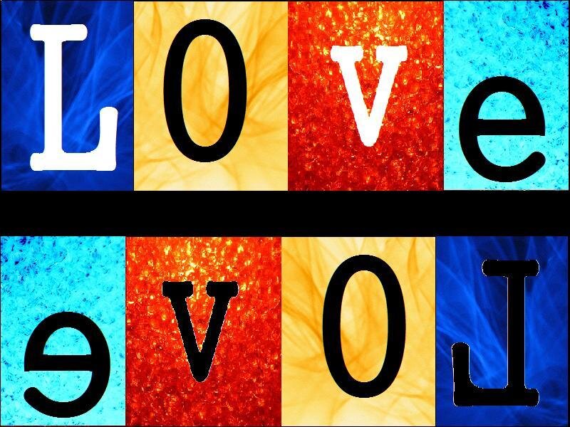 Colorful word art of the word love