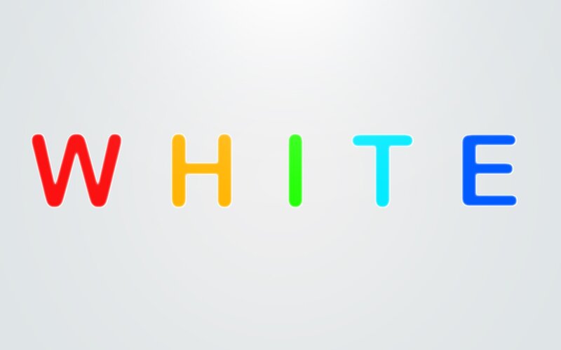 Colorful word white