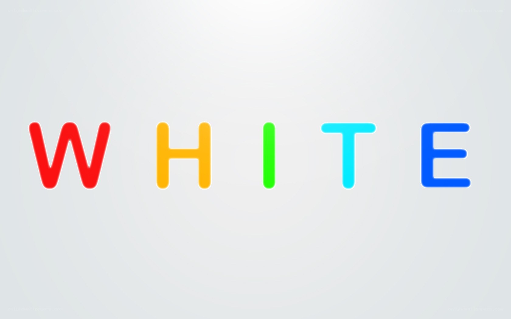Colorful word white