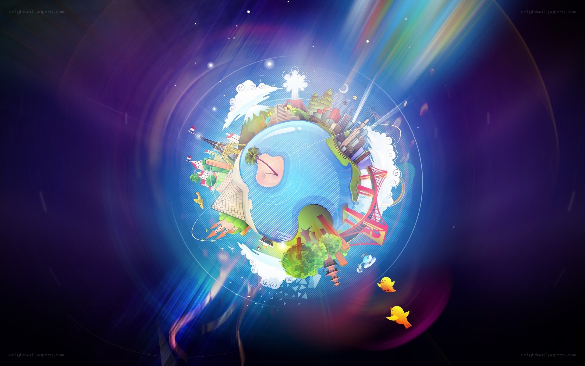colorful world globe illustration