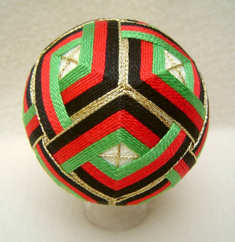 colorful woven ball ornament