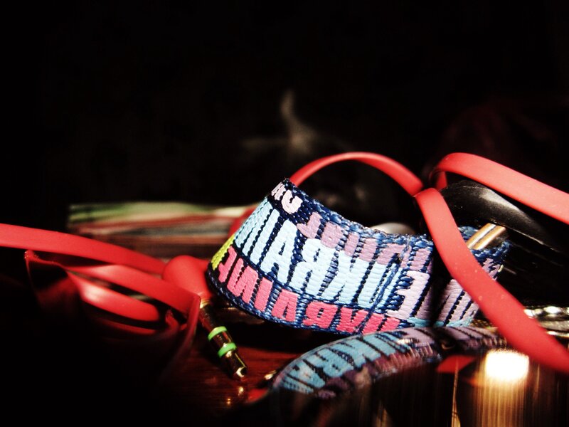 colorful wristband with headphones