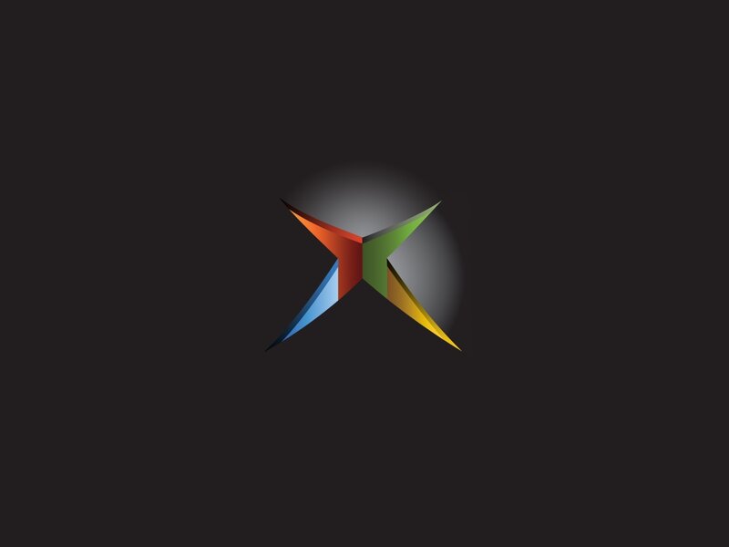 colorful X-shaped logo